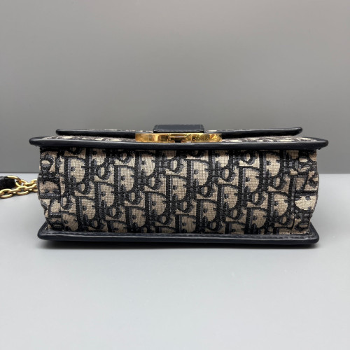 Dior 30 Montaigne Flap Bag Oblique Black Beige