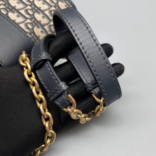 Dior 30 Montaigne Flap Bag Oblique Black Beige