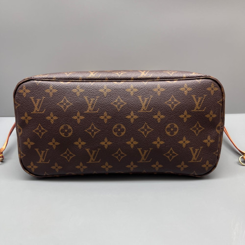 Louis Vuitton Neverfull MM Monogram Dark Brown Light Brown Red