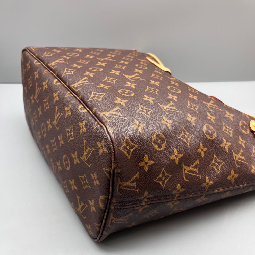 Louis Vuitton Neverfull MM Monogram Dark Brown Light Brown Red