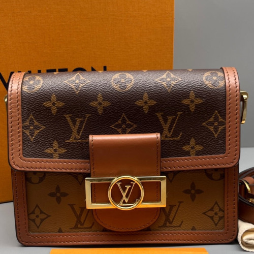 Louis Vuitton Dauphine Mini Reverse Monogram Dark Brown Light Brown