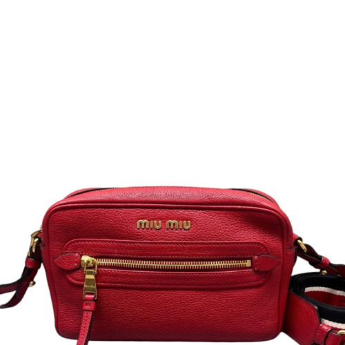 Miu Miu Crossbody Bag Grained Calfskin Red