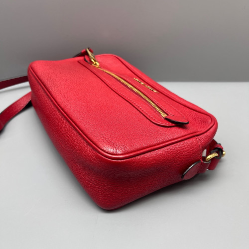 Miu Miu Crossbody Bag Grained Calfskin Red