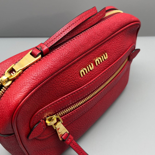 Miu Miu Crossbody Bag Grained Calfskin Red