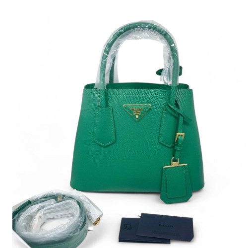 Prada Small Double Bag Saffiano Calfskin Green