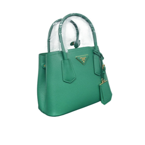 Prada Small Double Bag Saffiano Calfskin Green