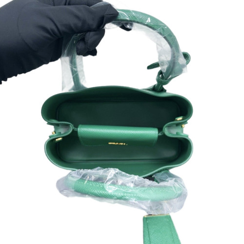 Prada Small Double Bag Saffiano Calfskin Green