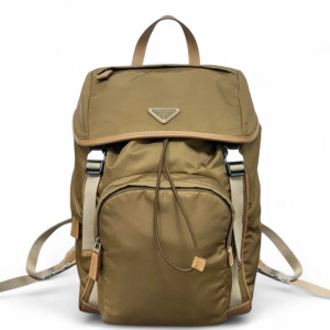 Prada Backpack Nylon Vela Light Brown