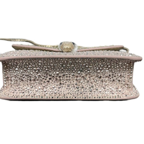 Bvlgari Serpenti Forever Crossboy Mini Bag Strass Lambskin Light Gold Beige Clair