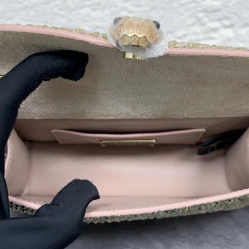Bvlgari Serpenti Forever Crossboy Mini Bag Strass Lambskin Light Gold Beige Clair