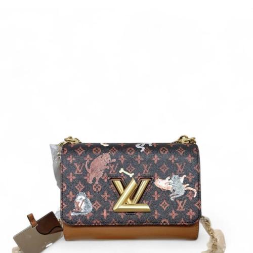 Louis Vuitton Twist MM Monogram Brown Black