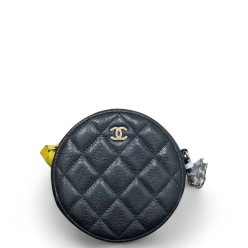 Chanel Quilted Round Filigree Grained Calfskin Black Chanel Quilted Round Filigree Grained Calfskin Black