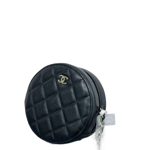 Chanel Quilted Round Filigree Grained Calfskin Black Chanel Quilted Round Filigree Grained Calfskin Black