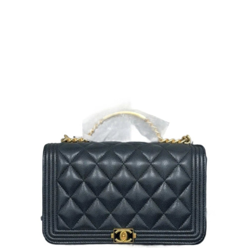 Chanel Quilted Top Handle Boy Wallet On Chain WOC Caviar Black Chanel Quilted Top Handle Boy Wallet On Chain WOC Caviar Black