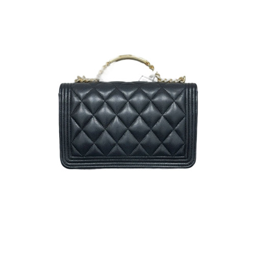 Chanel Quilted Top Handle Boy Wallet On Chain WOC Caviar Black Chanel Quilted Top Handle Boy Wallet On Chain WOC Caviar Black