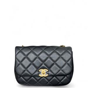 Chanel Quilted Pearl Chain Mini Flap Lambskin Black Chanel Quilted Pearl Chain Mini Flap Lambskin Black