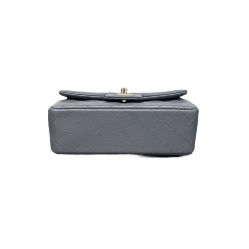 Chanel Quilted Mini Top Handle Rectangular Flap Calfskin Grey