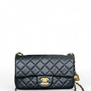 Chanel Quilted Mini Rectangular Pear Crush Flap Calfskin Black
