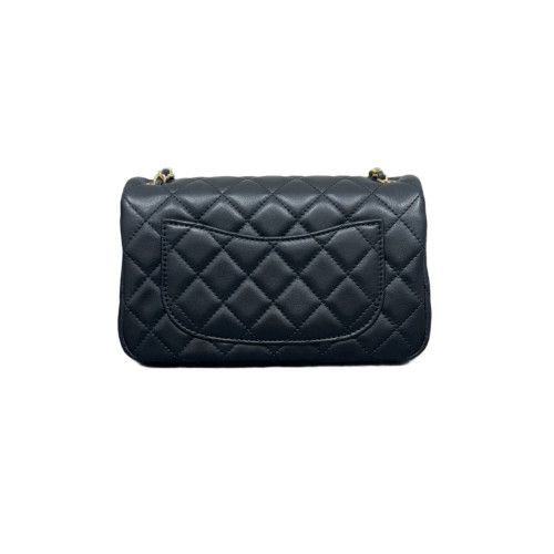 Chanel Quilted Mini Rectangular Pear Crush Flap Calfskin Black
