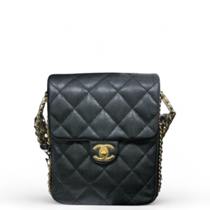 Chanel Quilted Flap Bag Shiny Caviar Calfskin Black