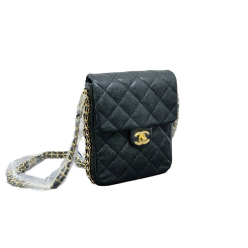 Chanel Quilted Flap Bag Shiny Caviar Calfskin Black