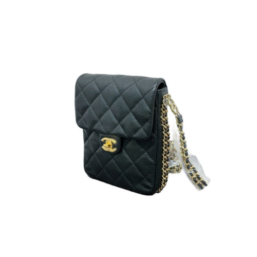 Chanel Quilted Flap Bag Shiny Caviar Calfskin Black