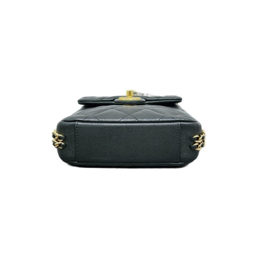 Chanel Quilted Flap Bag Shiny Caviar Calfskin Black