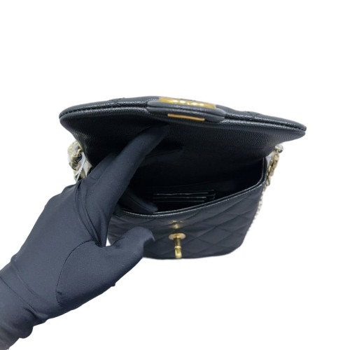 Chanel Quilted Flap Bag Shiny Caviar Calfskin Black