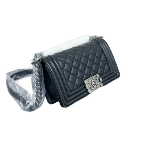 Chanel Quilted Mini Boy Flap Glace Calfskin Black
