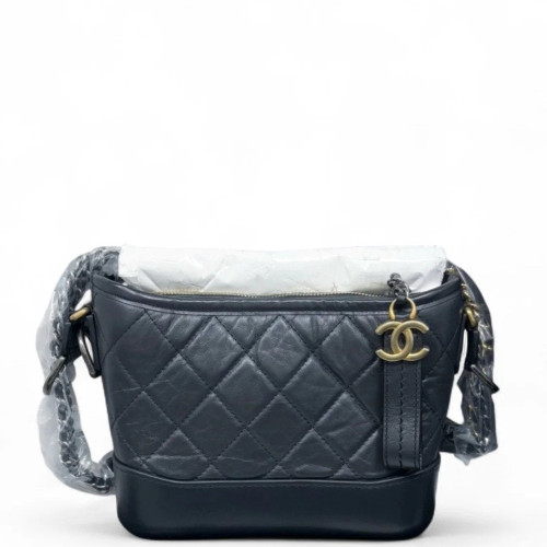 Chanel Quilted Small Gabrielle Hobo Calfskin Dark Grey Chanel Quilted Small Gabrielle Hobo Calfskin Dark Grey