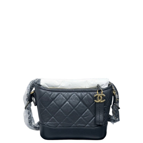 Chanel Quilted Small Gabrielle Hobo Calfskin Dark Grey Chanel Quilted Small Gabrielle Hobo Calfskin Dark Grey