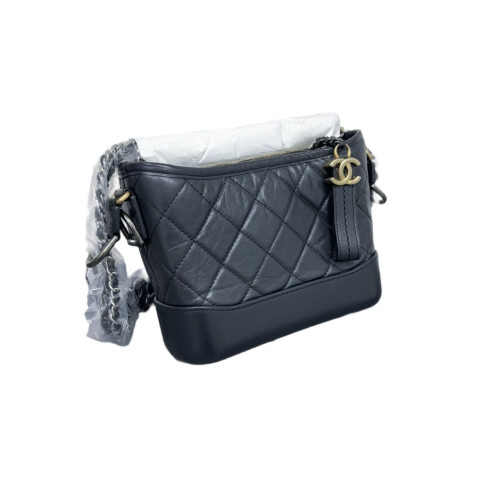 Chanel Quilted Small Gabrielle Hobo Calfskin Dark Grey Chanel Quilted Small Gabrielle Hobo Calfskin Dark Grey