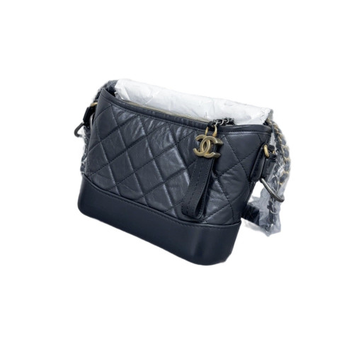 Chanel Quilted Small Gabrielle Hobo Calfskin Dark Grey Chanel Quilted Small Gabrielle Hobo Calfskin Dark Grey