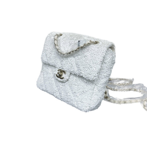 Chanel Backpack Sequin White