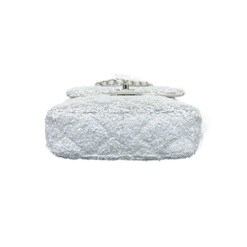 Chanel Backpack Sequin White