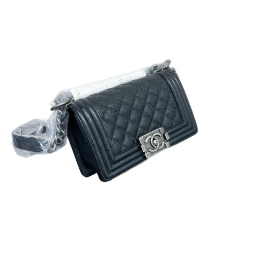 Chanel Quilted Mini Boy Flap Grained Calfskin Black
