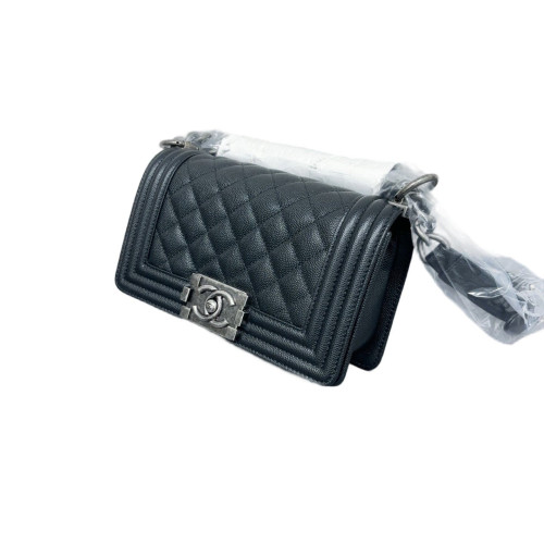 Chanel Quilted Mini Boy Flap Grained Calfskin Black