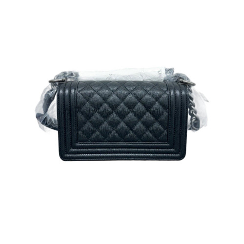 Chanel Quilted Mini Boy Flap Grained Calfskin Black