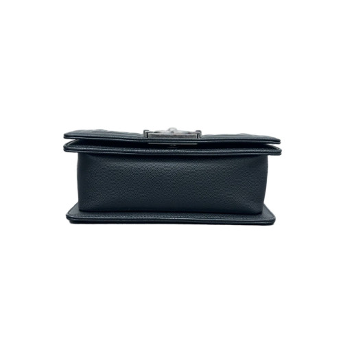 Chanel Quilted Mini Boy Flap Grained Calfskin Black