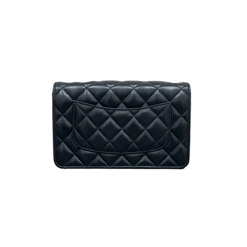Chanel Quilted Adjustable Chain Wallet On Chain Calfskin Black
