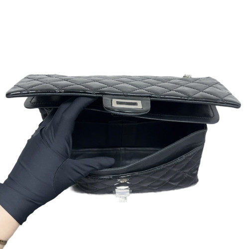 Chanel Quilted 2.55 226 Reissue Double Flap Patent Calfskin Black