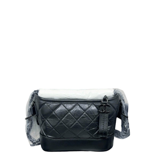 Chanel Quilted Small Gabrielle Hobo Calfskin Black Chanel Quilted Small Gabrielle Hobo Calfskin Black