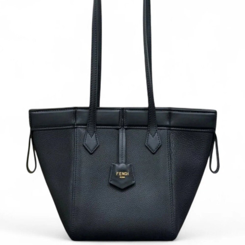 Fendi Mini Origami Grained Calfskin Black