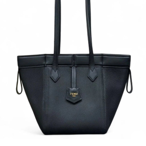 Fendi Mini Origami Grained Calfskin Black