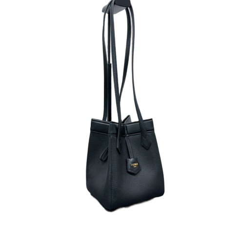 Fendi Mini Origami Grained Calfskin Black