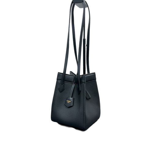 Fendi Mini Origami Grained Calfskin Black