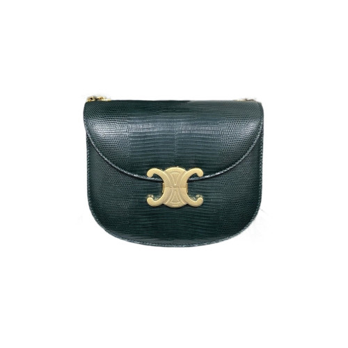 Celine Standard Chain Besace Clea Lizard Green