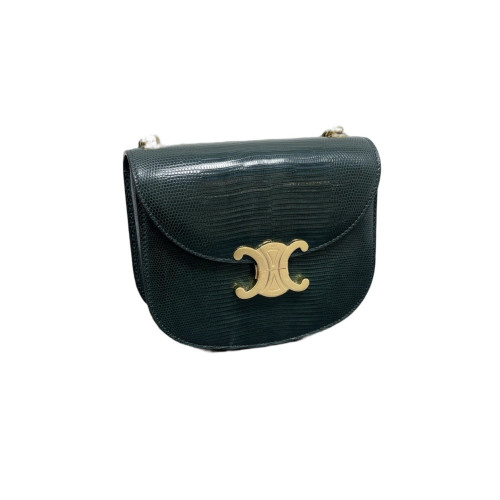 Celine Standard Chain Besace Clea Lizard Green