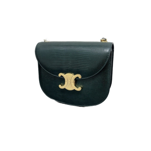 Celine Standard Chain Besace Clea Lizard Green