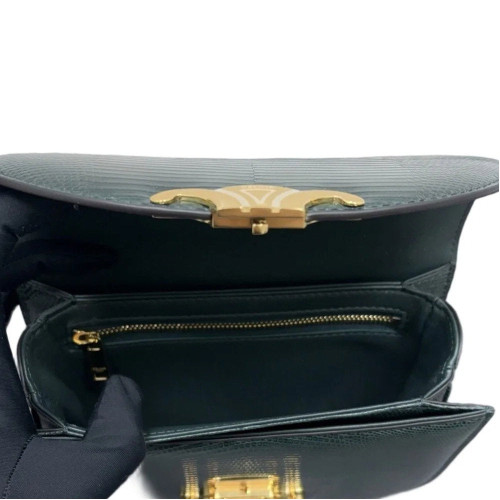 Celine Standard Chain Besace Clea Lizard Green